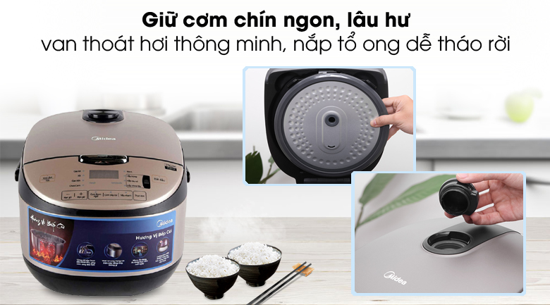 Giữ cơm lâu hư - Nồi cơm điện tử Midea MB-FS5020 1.8 lít