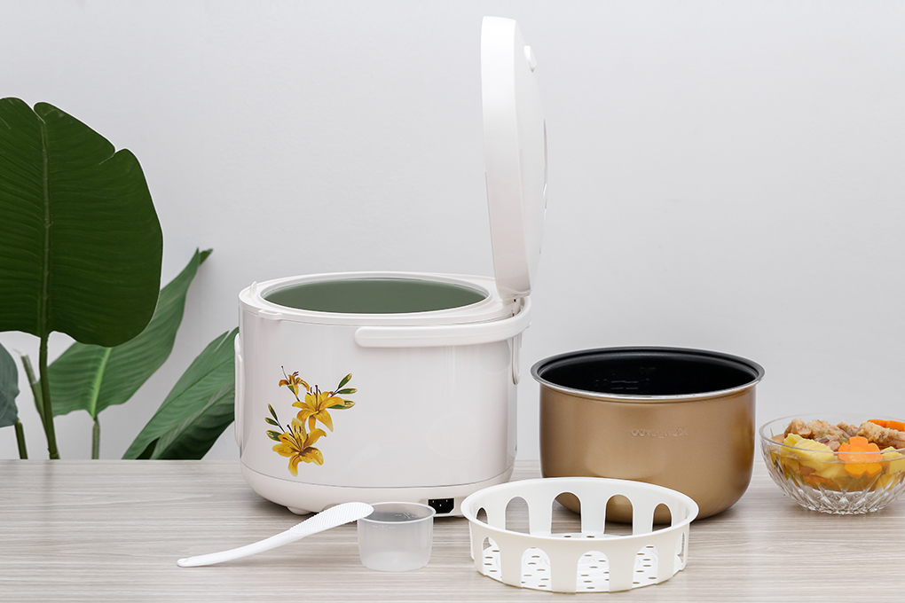 Nồi cơm điện nắp gài Kangaroo KG829 2.2 lít Màu Trắng