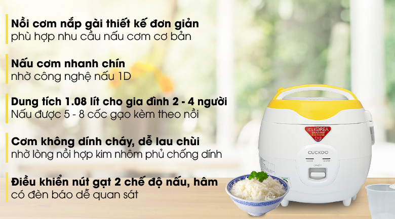 Nồi cơm nắp gài Cuckoo 1.08 lít CR-0671 - 2