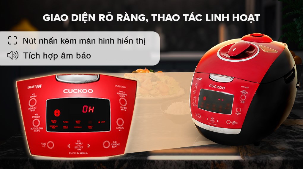Nồi cơm áp suất cao tần Cuckoo 1.8 lít CRP-HUS1000F