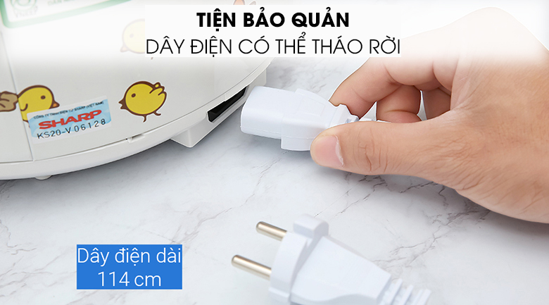 Day dien - Nồi cơm nắp gài Sharp KS-223TJV-CH 2.2 lít