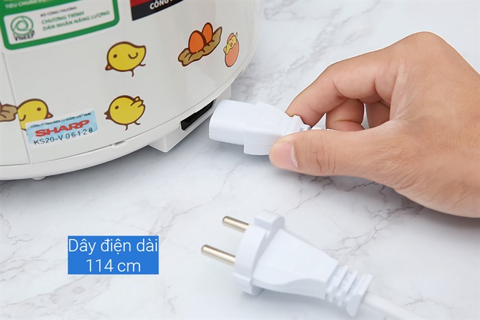 Nồi cơm nắp gài Sharp 2.2 lít KS-223TJV-CH Màu Trắng