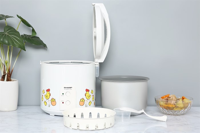 Nồi cơm nắp gài Sharp 2.2 lít KS-223TJV-CH Màu Trắng