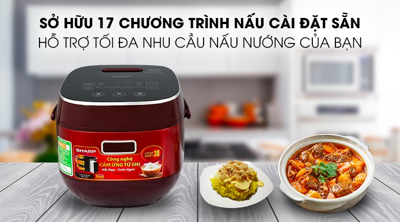 Nồi cơm cao tần Sharp KS-IH191V-RD 1.8 lít