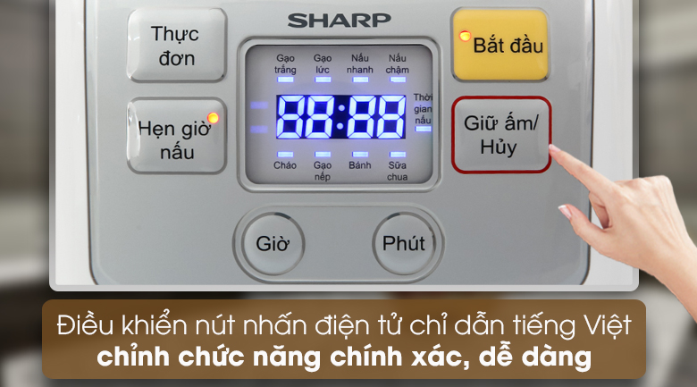 Nồi cơm điện tử Sharp KS-COM08V-SL 0.72 lít