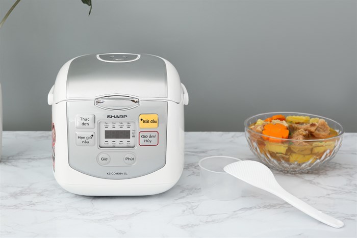 Nồi cơm điện tử Sharp KS-COM08V-SL 0.72 lít - giá rẻ, giao ngay