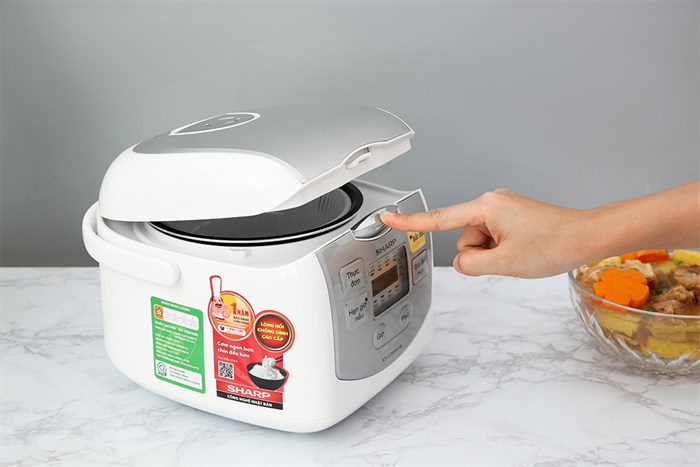 Nồi cơm điện tử Sharp KS-COM08V-SL 0.72 lít Màu Trắng