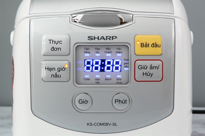 Nồi cơm điện tử Sharp KS-COM08V-SL 0.72 lít Màu Trắng