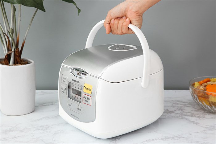 Nồi cơm điện tử Sharp KS-COM08V-SL 0.72 lít Màu Trắng