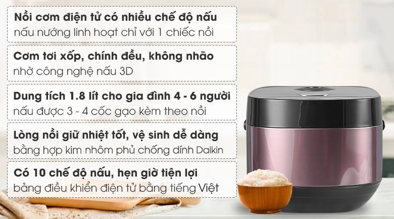 Nồi cơm điện tử AVA TP40-CT01E 1.8 lít