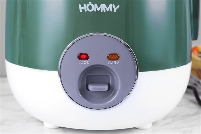 Nồi cơm nắp gài Hommy 1.2 lít JRC-120S Màu Trắng - Xanh lá