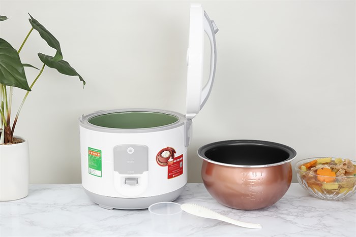 Nồi cơm nắp gài Mishio 1.8 lít MK-248 Màu Trắng - Xám