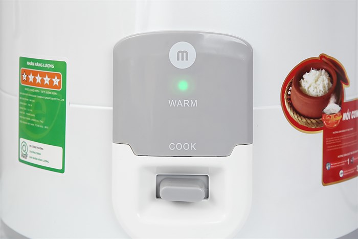 Nồi cơm nắp gài Mishio 1.8 lít MK-248 Màu Trắng - Xám