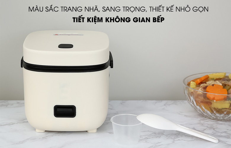 Nồi cơm nắp gài Mishio 0.8 lít MK-265 Trắng - giá rẻ, giao ngay