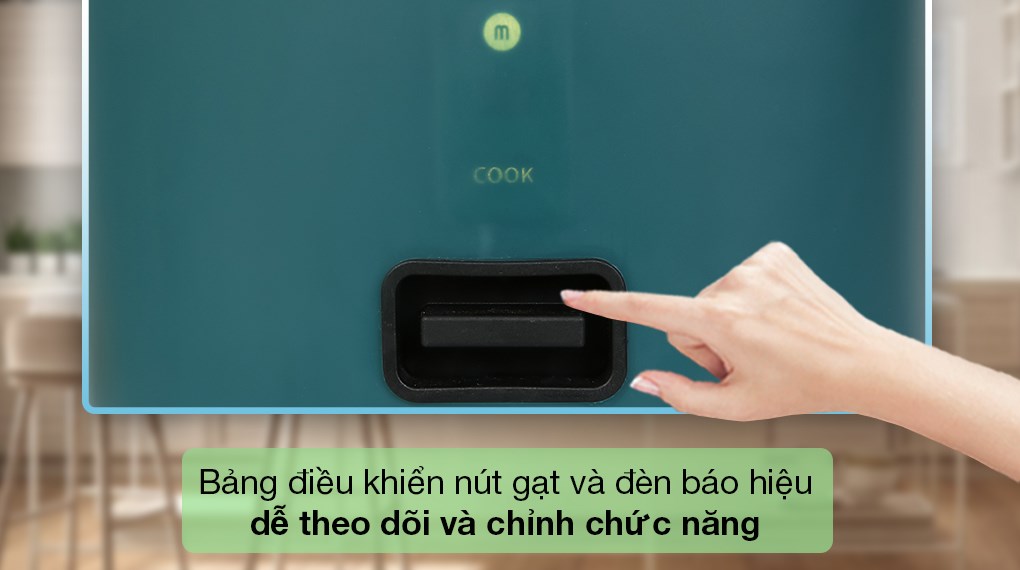 Nồi cơm nắp gài Mishio 0.8 lít MK-265 Xanh