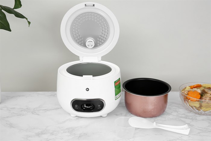 Nồi cơm nắp gài Mishio 0.8 lít MK-233 Màu Trắng