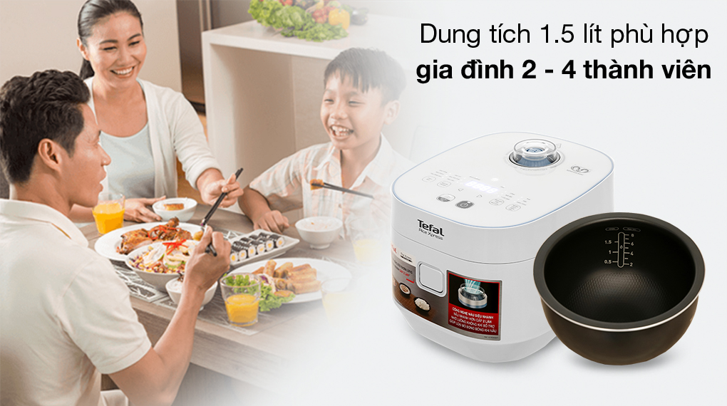 Nồi cơm điện tử Tefal 1.5 lít Fuzzy Express RK522168