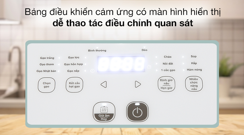 Bảng điều khiển - Nồi cơm điện tử Tefal 1.5 lít Fuzzy Express RK522168