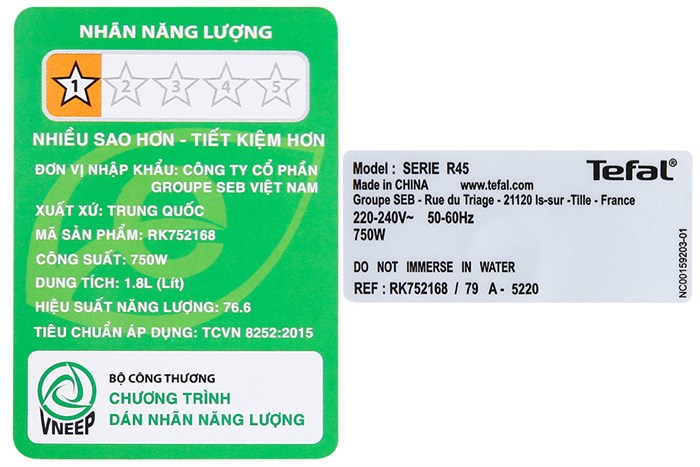 Nồi cơm điện tử Tefal 1.8 lít RK752168 Màu Trắng