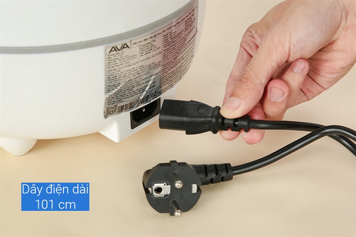 Nồi cơm nắp gài AVA 1 lít JRC-100P Màu Trắng
