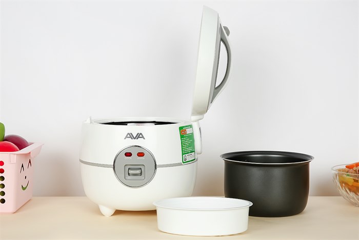 Nồi cơm nắp gài AVA 1 lít JRC-100P Màu Trắng