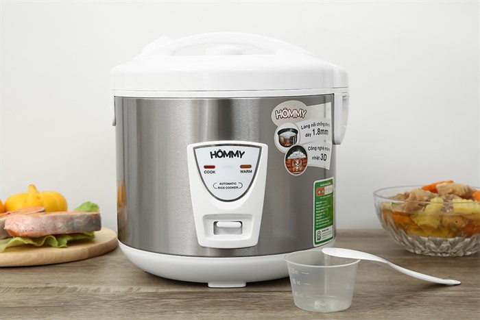 Nồi cơm nắp gài Hommy 1.8 lít JRC-180K Màu Bạc