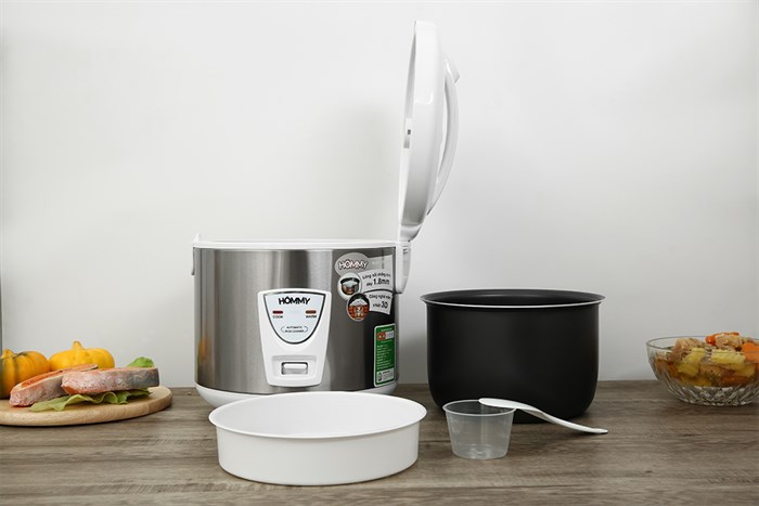 Nồi cơm nắp gài Hommy 1.8 lít JRC-180K Màu Bạc