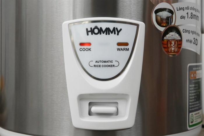 Nồi cơm nắp gài Hommy 1.8 lít JRC-180K Màu Bạc