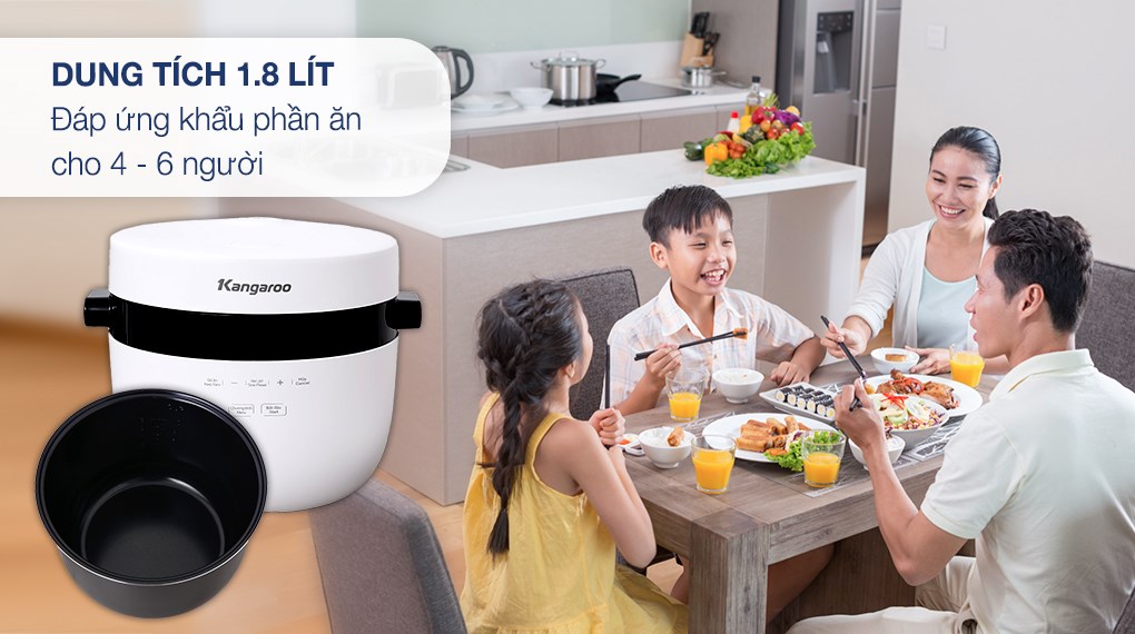 Nồi cơm điện tử Kangaroo 1.8 lít KG18DR9