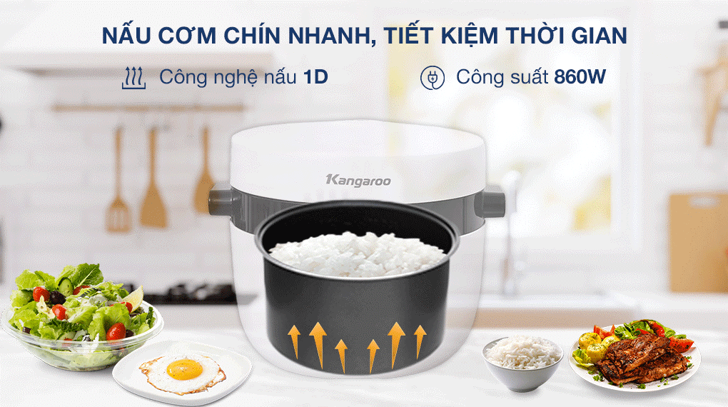 Nồi cơm điện tử Kangaroo 1.8 lít KG18DR9