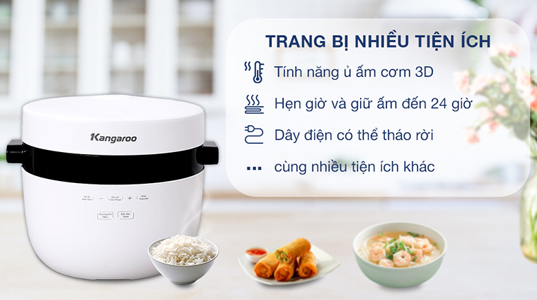 Nồi cơm điện tử Kangaroo 1.8 lít KG18DR9 - Tiện ích