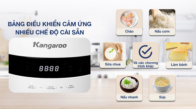 Nồi cơm điện tử Kangaroo 1.8 lít KG18DR9 - Bảng điều khiển