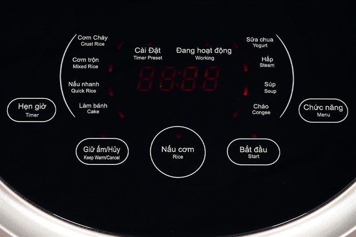 Nồi cơm điện tử Kangaroo 1.5 lít KG15DR10 Màu Bạc