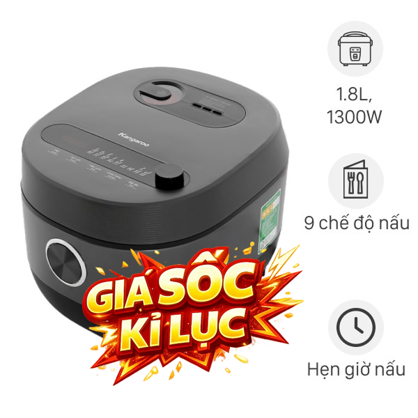 Nồi cơm điện cao tần Kangaroo 1.8 lít KG18RIH2