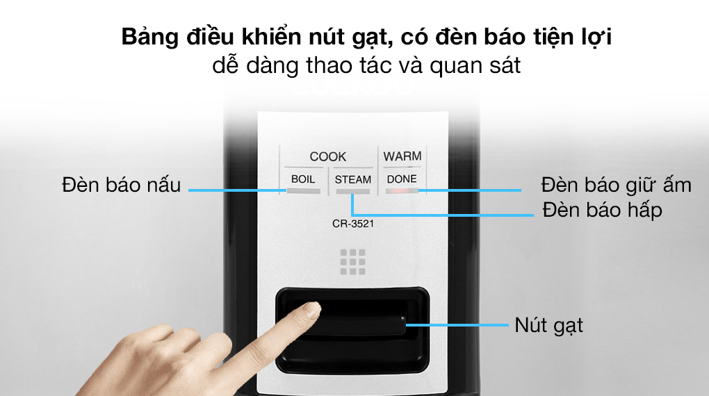 Nồi cơm công nghiệp nắp gài Cuckoo 6.3 lít CR-3521/BKSTVNCV