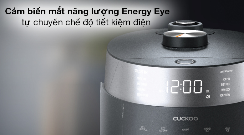 Nồi cơm cao tần Cuckoo 1.08 lít CRP-LHTR0609F/BKSIVNCV - Hỗ trợ cảm biến mắt năng lượng Energy Eye