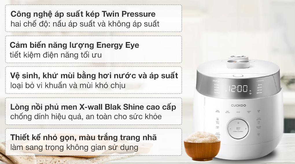 Nồi cơm áp suất cao tần Cuckoo 1.08 lít CRP-LHTR0609F/WHSIVNCV - 4