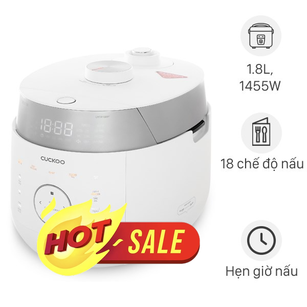 Nồi cơm áp suất cao tần Cuckoo 1.8 lít CRP-LHTR1009F/WHSIVNCV