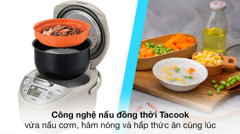 Công nghệ nấu Tacook - Nồi cơm điện tử Tiger 1.8 lít JAX-S18W