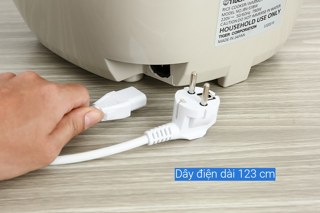 Nồi cơm điện tử Tiger 1.8 lít JBV-S18W Màu Xám