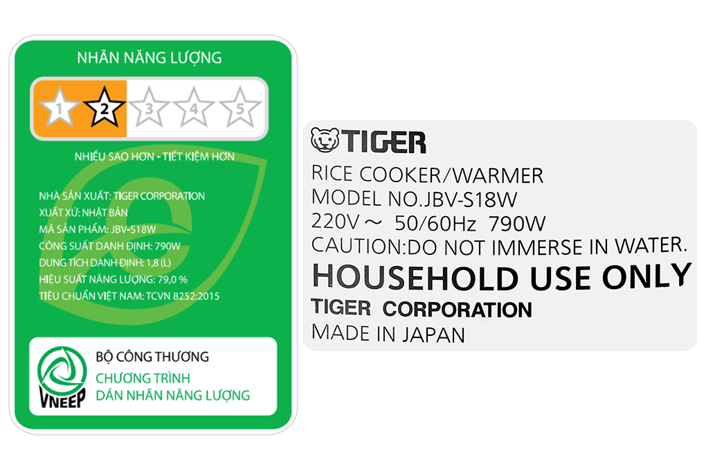 Nồi cơm điện tử Tiger 1.8 lít JBV-S18W Màu Xám