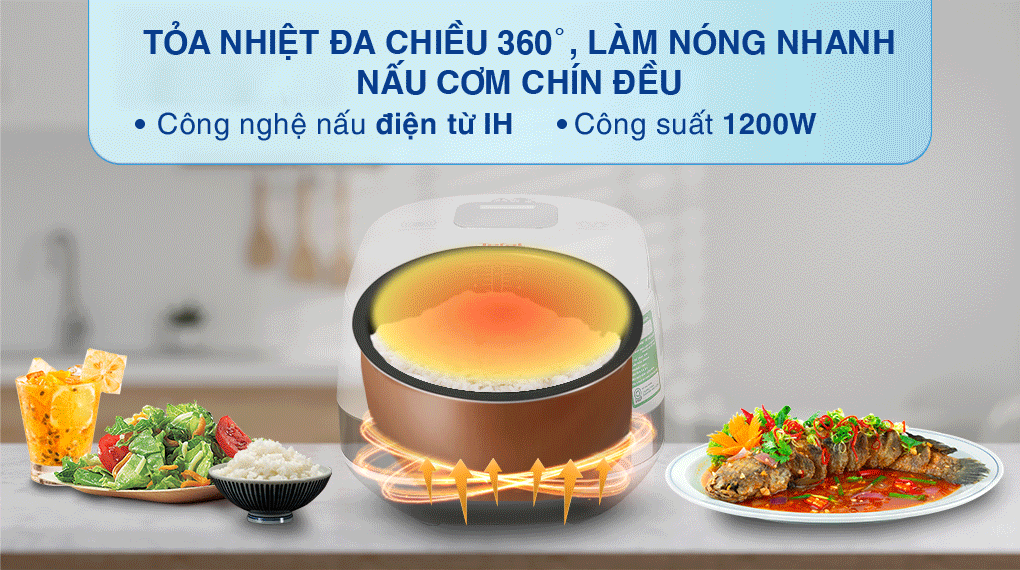 Nồi cơm cao tần Tefal 1.5 lít RK808168