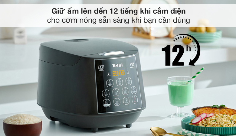 Giữ ấm - Nồi cơm điện tử Tefal 1.8 lít RK736B68