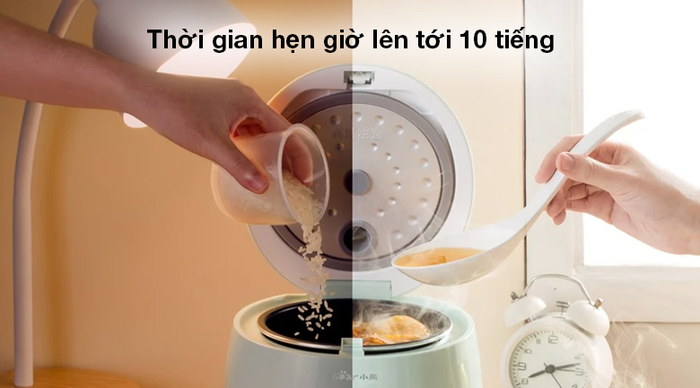 Nồi cơm điện tử Bear 1.2 lít DFB-B12F1 - Hẹn giờ tối đa 10 tiếng