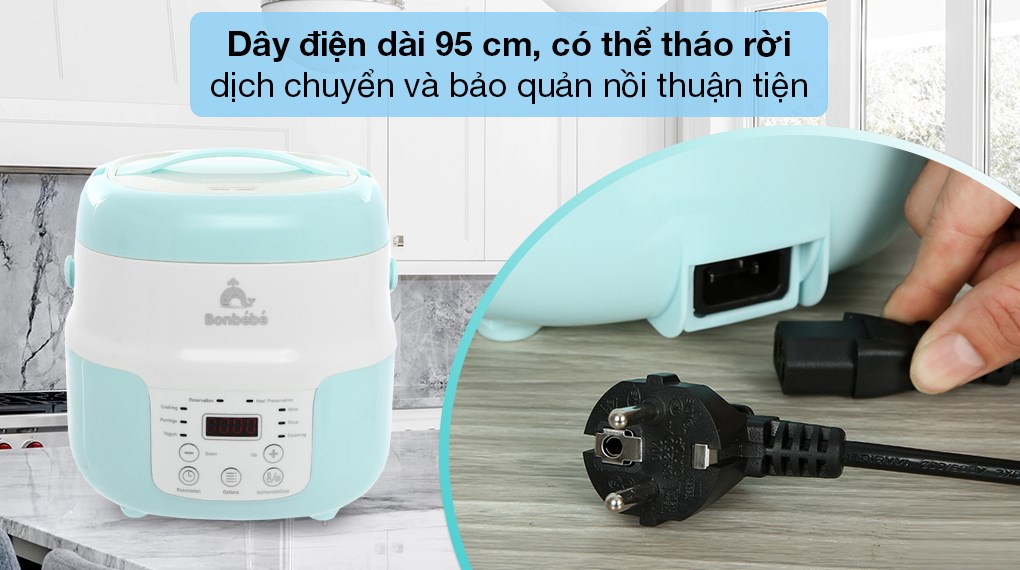 Nồi nấu đa năng Bonbébé 1.5 lít BB-36 Xanh