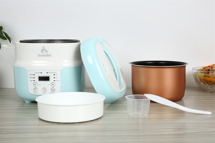 Nồi nấu đa năng Bonbébé 1.5 lít BB-36 Xanh Màu Xanh Dương