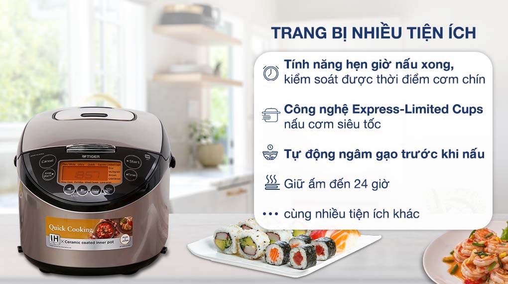 Nồi cơm cao tần Tiger 1.8 lít JKT-D18V