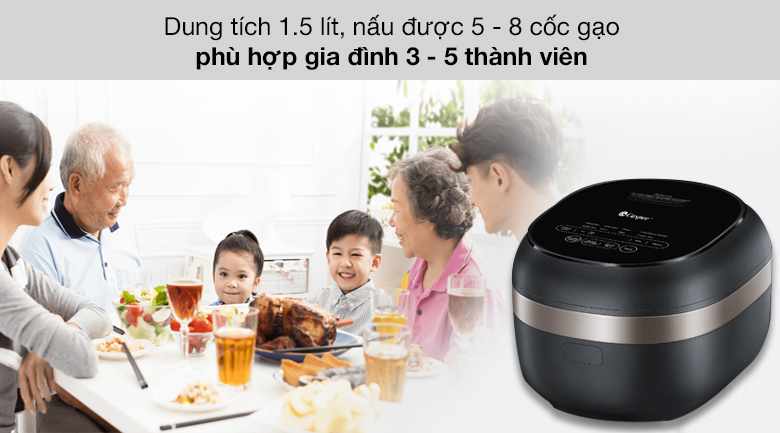 Nồi cơm điện cao tần 1.5 lít Casper CI-15RC01 - Dung tích 1.5 lít