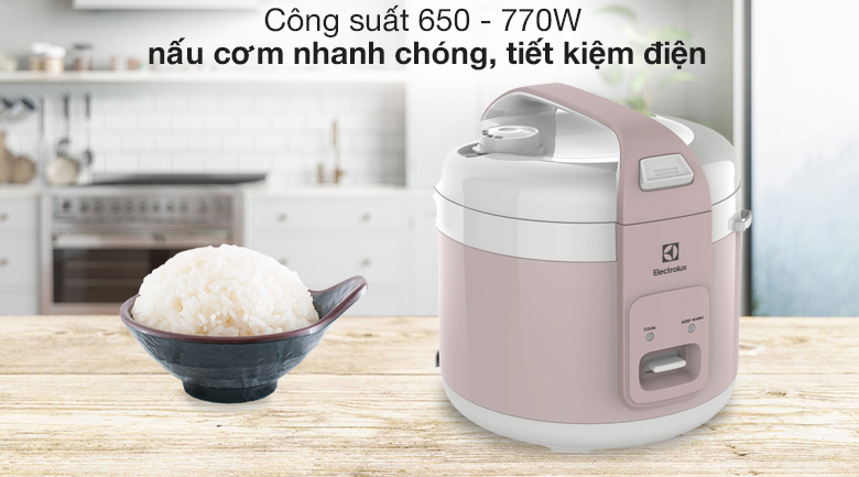 Nồi cơm nắp gài 1.8 lít Electrolux E4RC1-320P - Công suất 650 - 770W