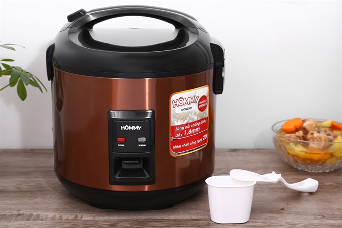 Nồi cơm nắp gài Hommy 3 lít NCG3001 Màu Vàng đồng